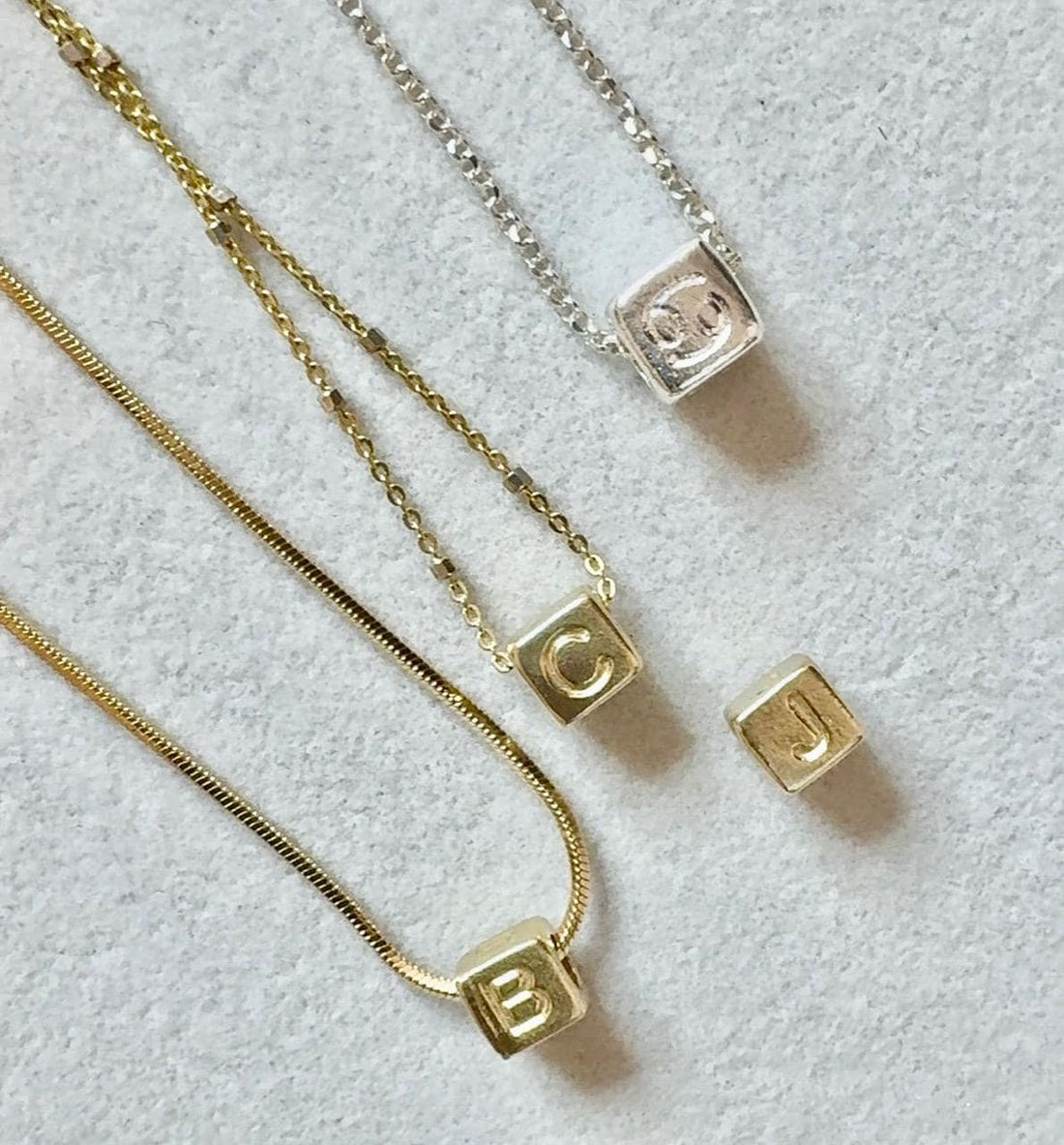 Large Gold Baby Block Alphabet Bead, Custom Initial Charm (5.7mm)