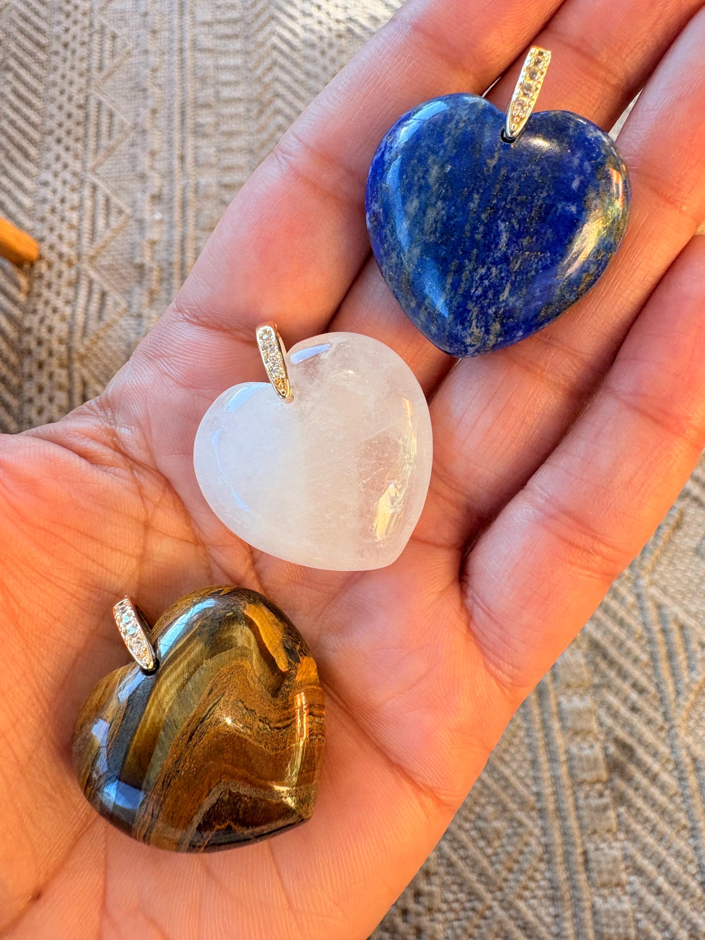Jumbo Lapis Lazuli Puffy Heart Charm