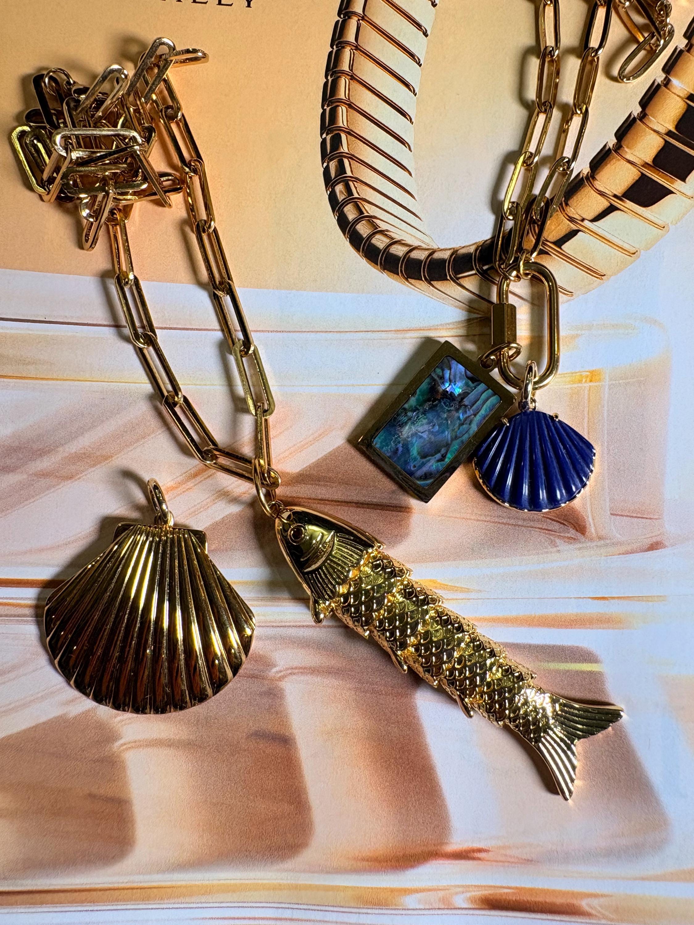 Gold Articulated Fish Charm – Vintage Inspired Lucky Koi Pendant