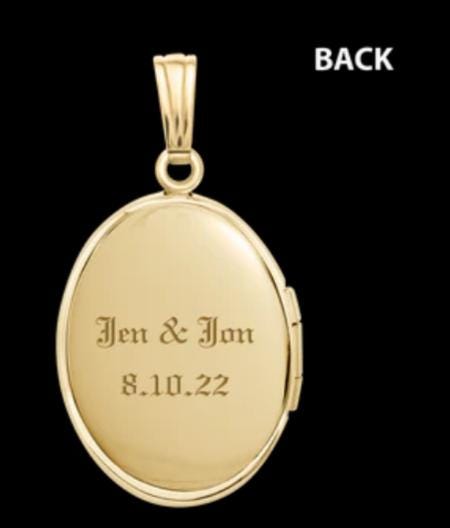 14kt Gold Oval Locket with Diamond Charm