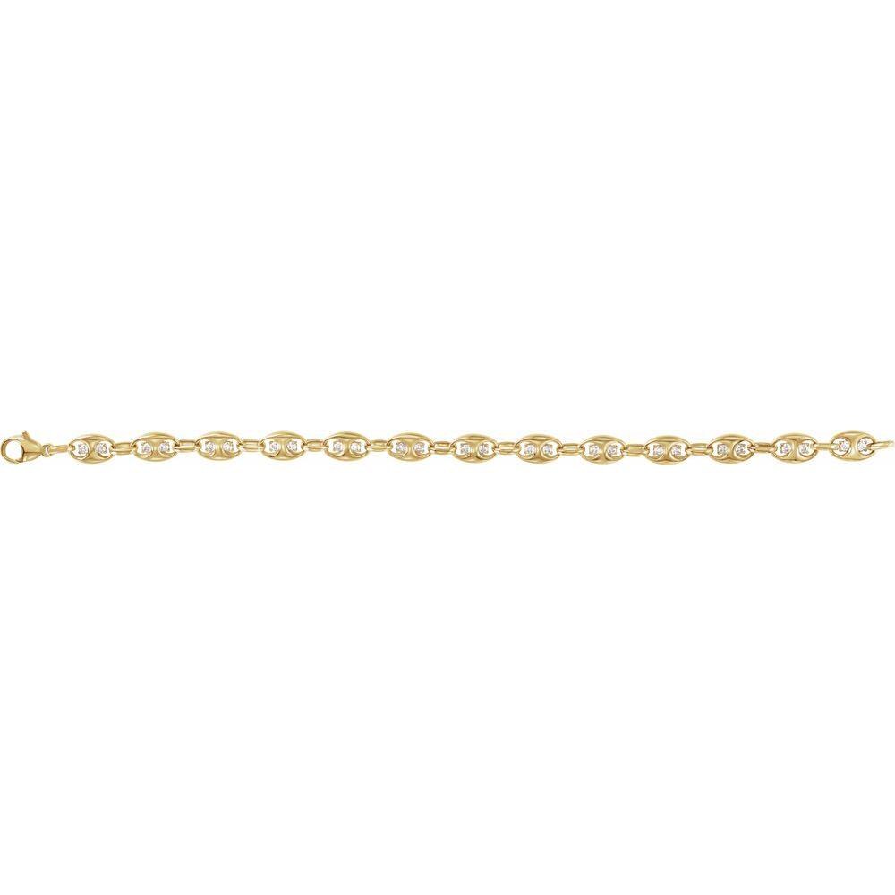 14K Yellow 1 CTW Diamond Mariner Link Gold Bracelet