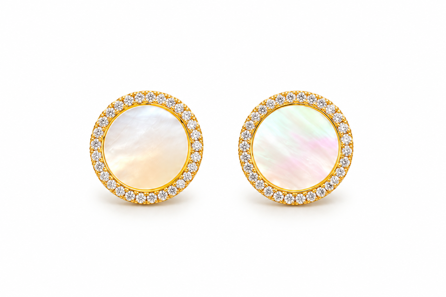 Mother of Pearl Disc Earrings