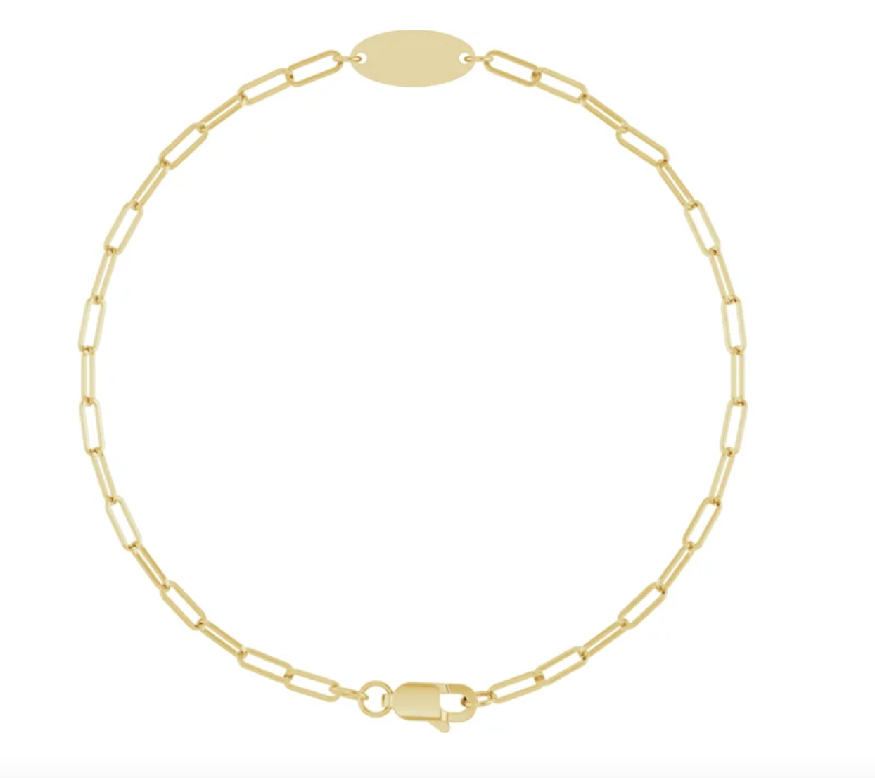 Oval Engravable Chain Bracelet