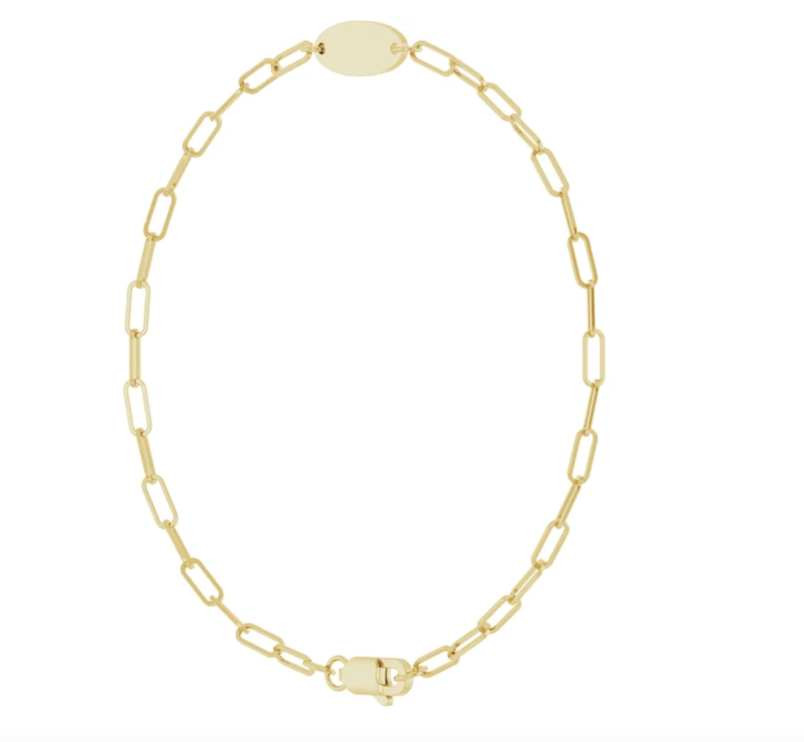 Oval Engravable Chain Bracelet