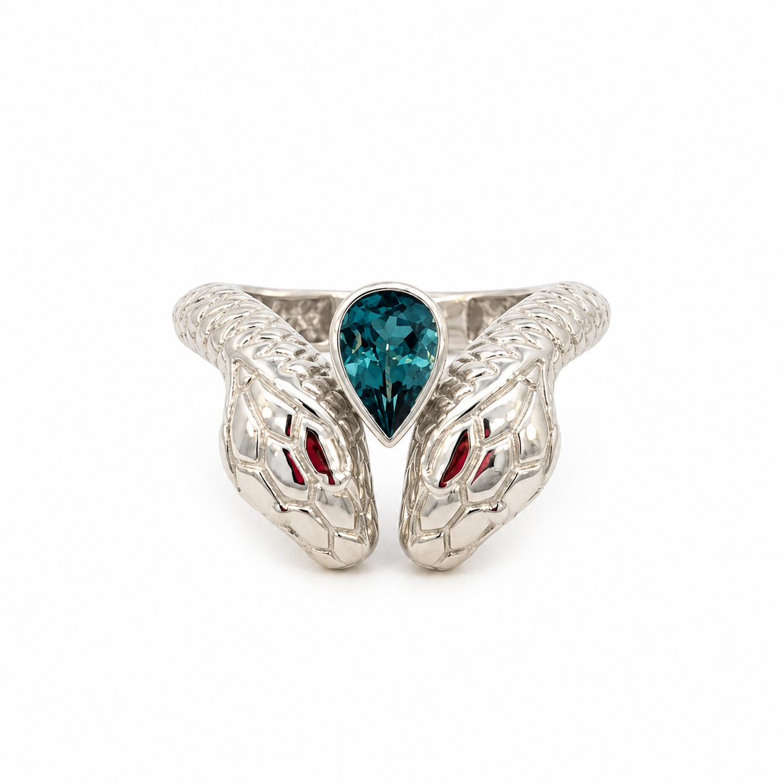London Blue Topaz Double Snake Ring