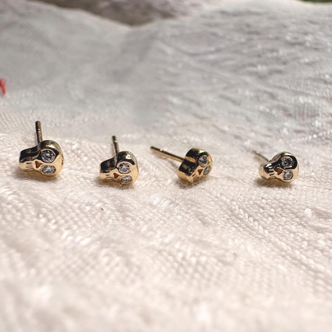 Mini Skull Gold Earrings