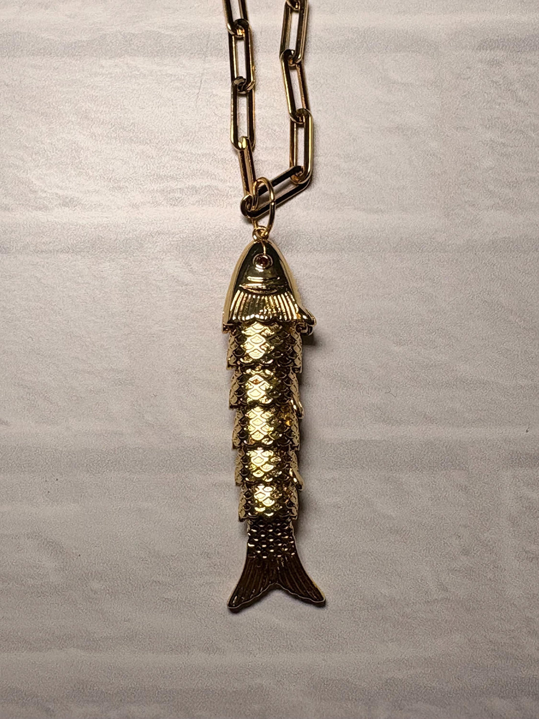 Gold Articulated Fish Charm – Vintage Inspired Lucky Koi Pendant