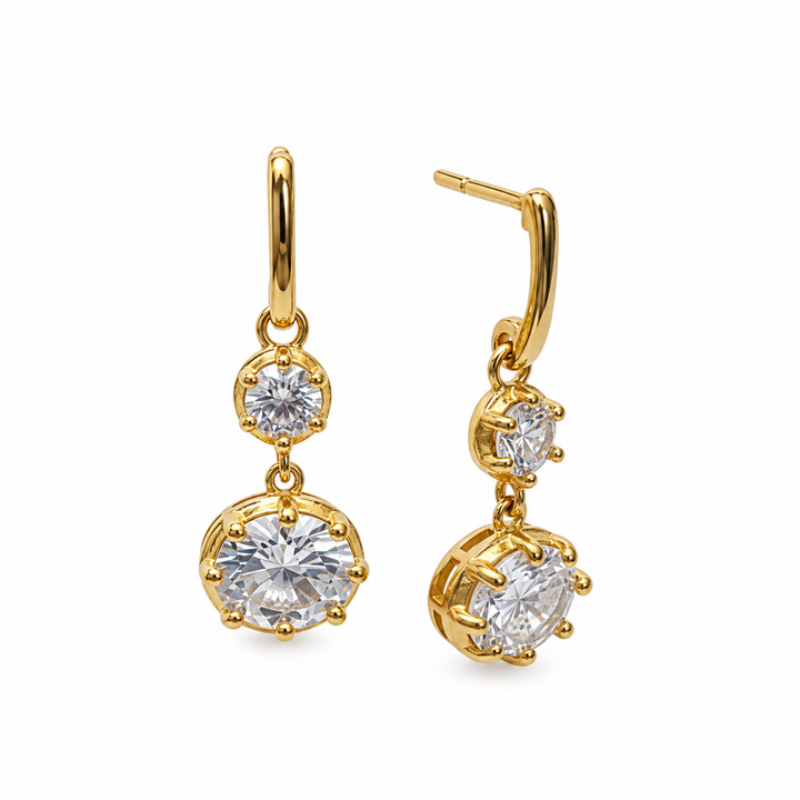 Double Drop CZ Earrings