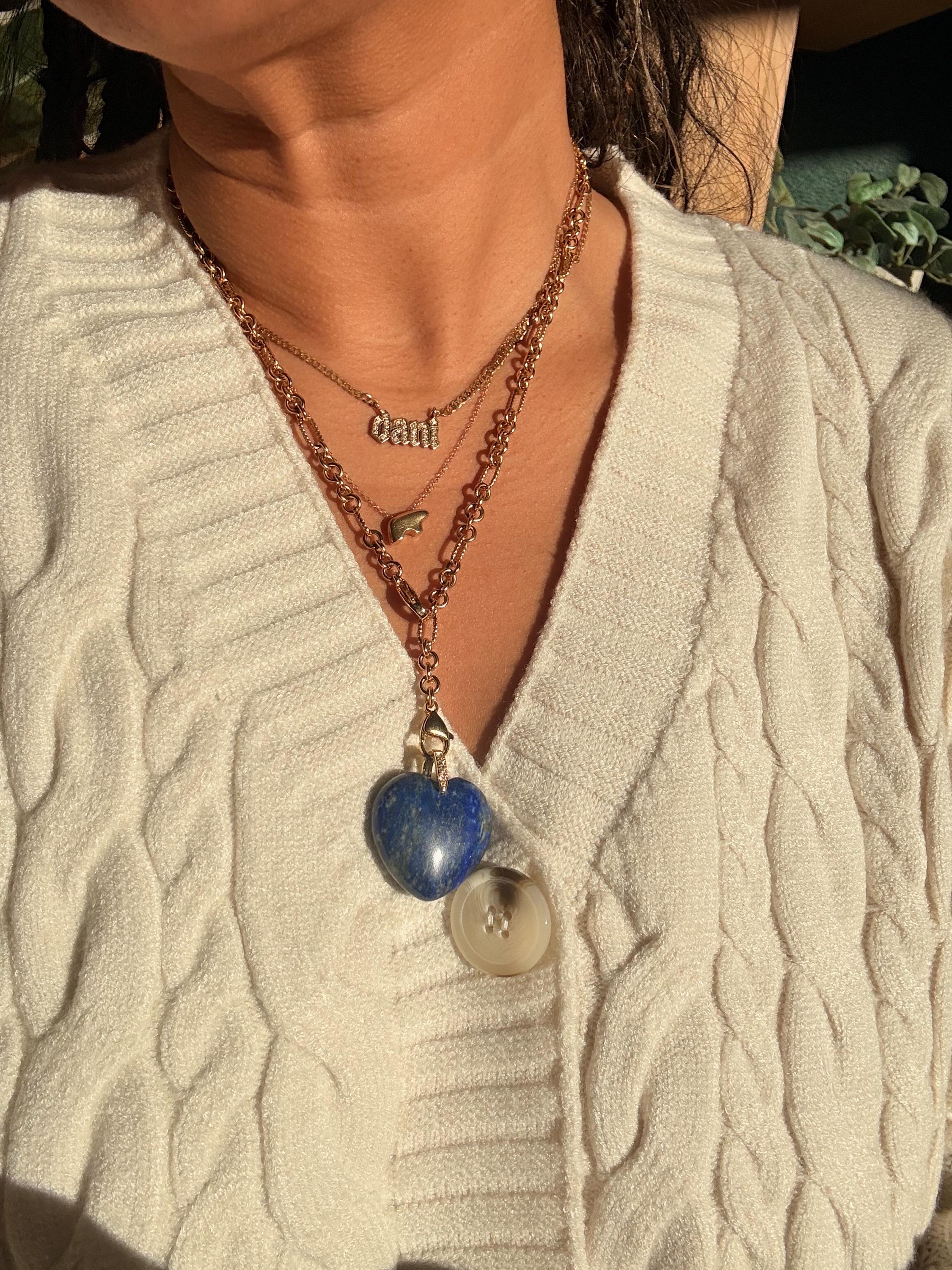 Jumbo Lapis Lazuli Puffy Heart Charm