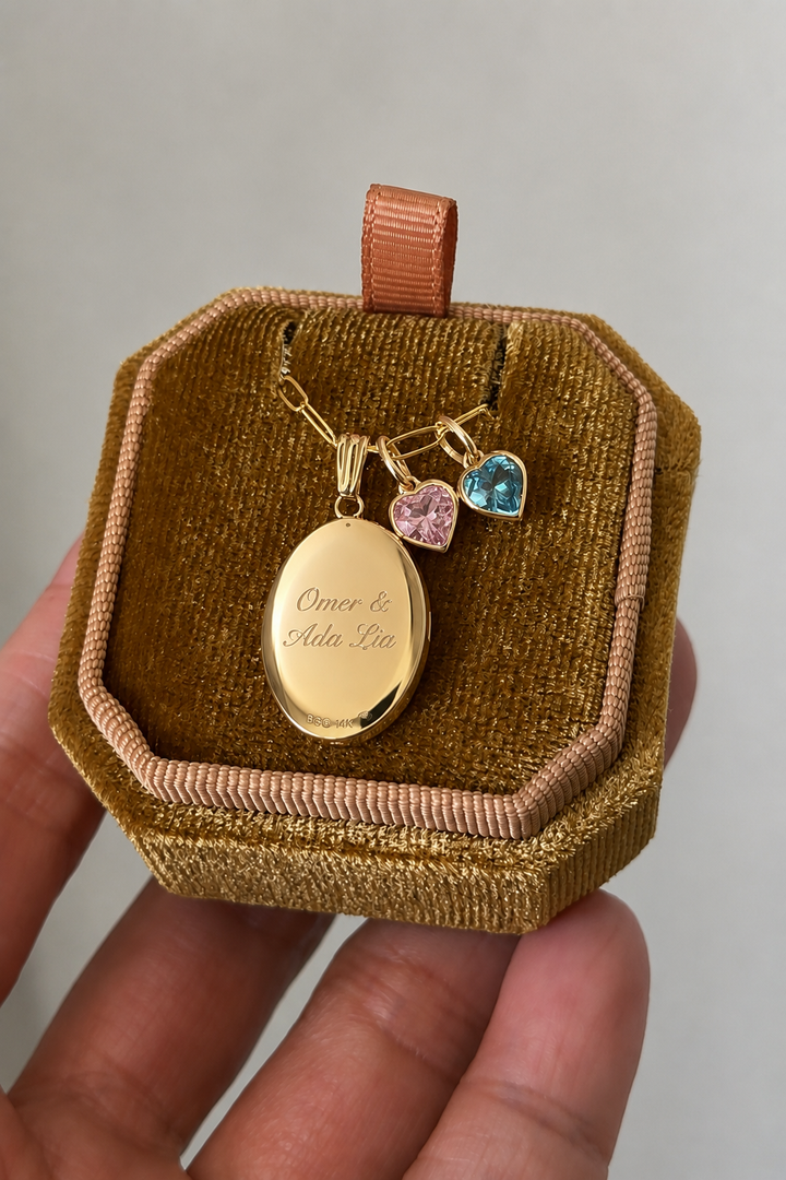 Large Diamond Gold Filled Locket