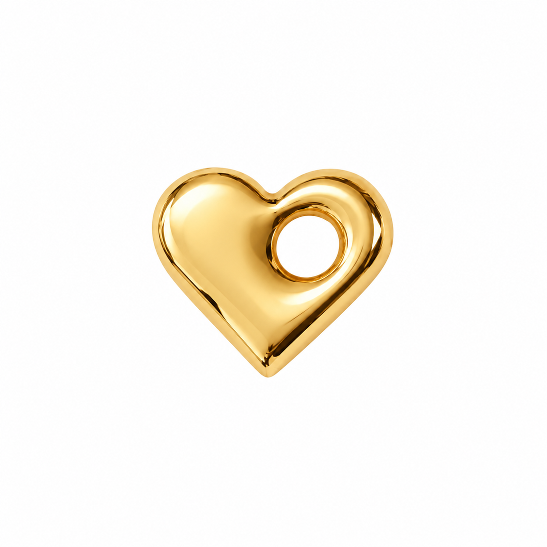 Gold Puffy Heart Charm