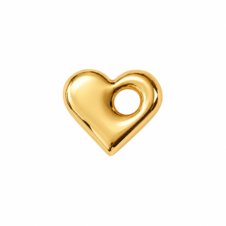 Gold Puffy Heart Charm
