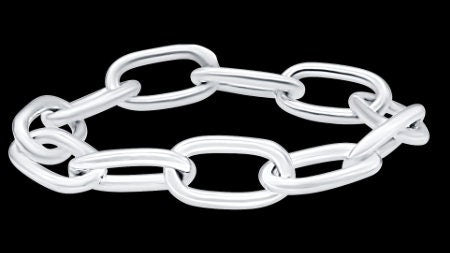 Sterling Silver Oval Link Chain Ring, Sleek Stacking Ring