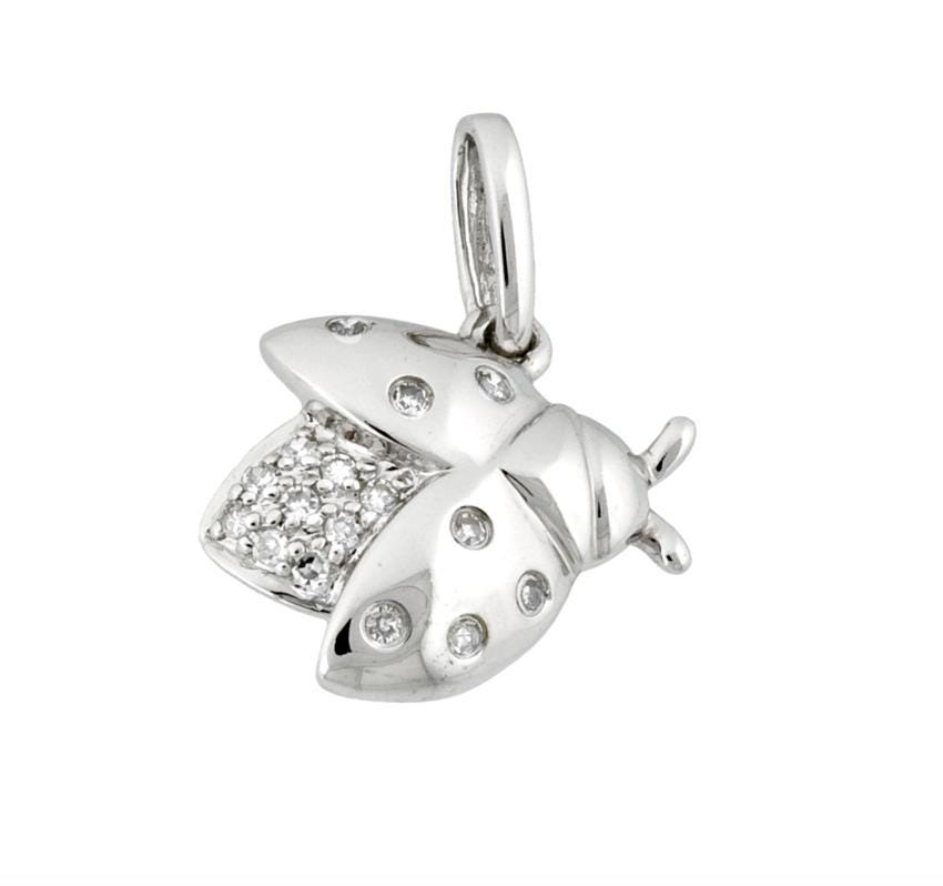14kt Gold Diamond Ladybug Charm