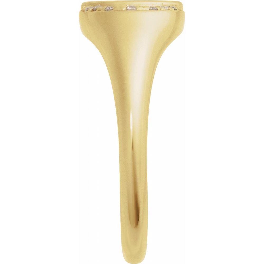 Diamond Personalized Signet Ring 14KT gold.