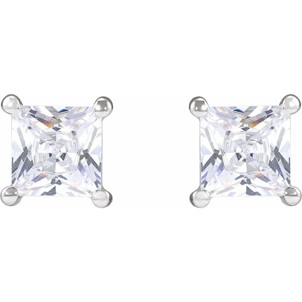 Lab Grown Diamond Princess Cut Stud Earrings