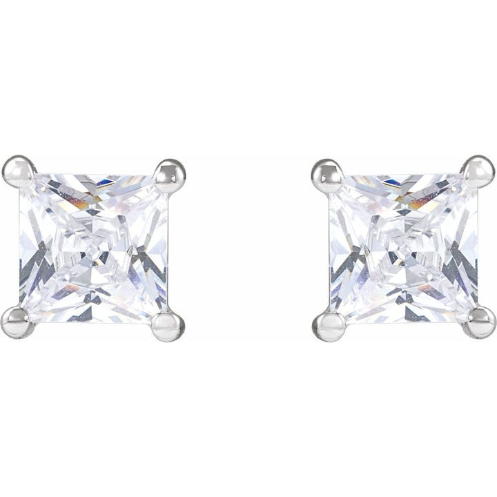 Lab Grown Diamond Princess Cut Stud Earrings
