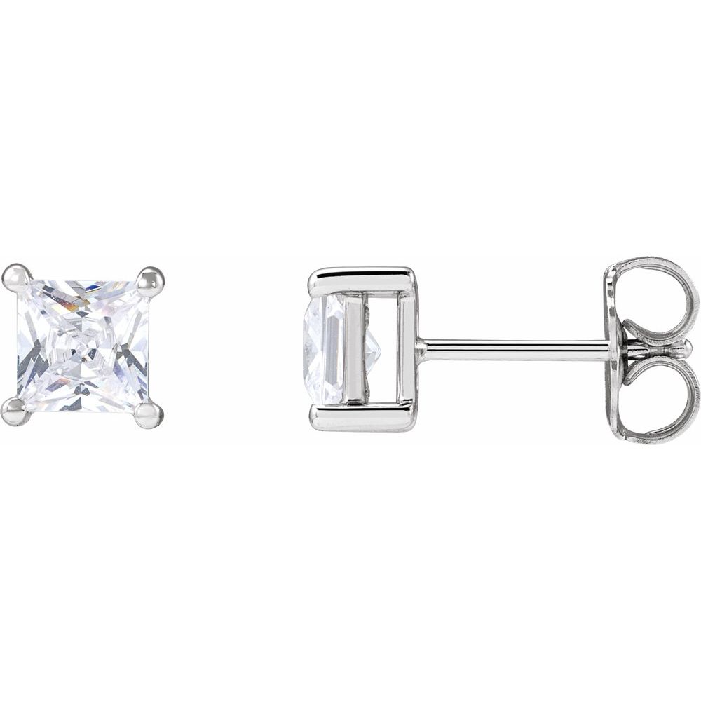 Lab Grown Diamond Princess Cut Stud Earrings