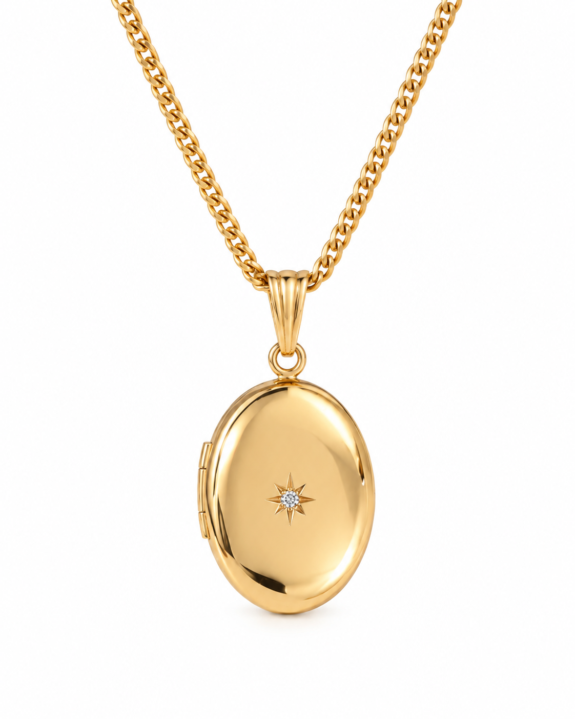 Large Diamond Gold Filled Locket