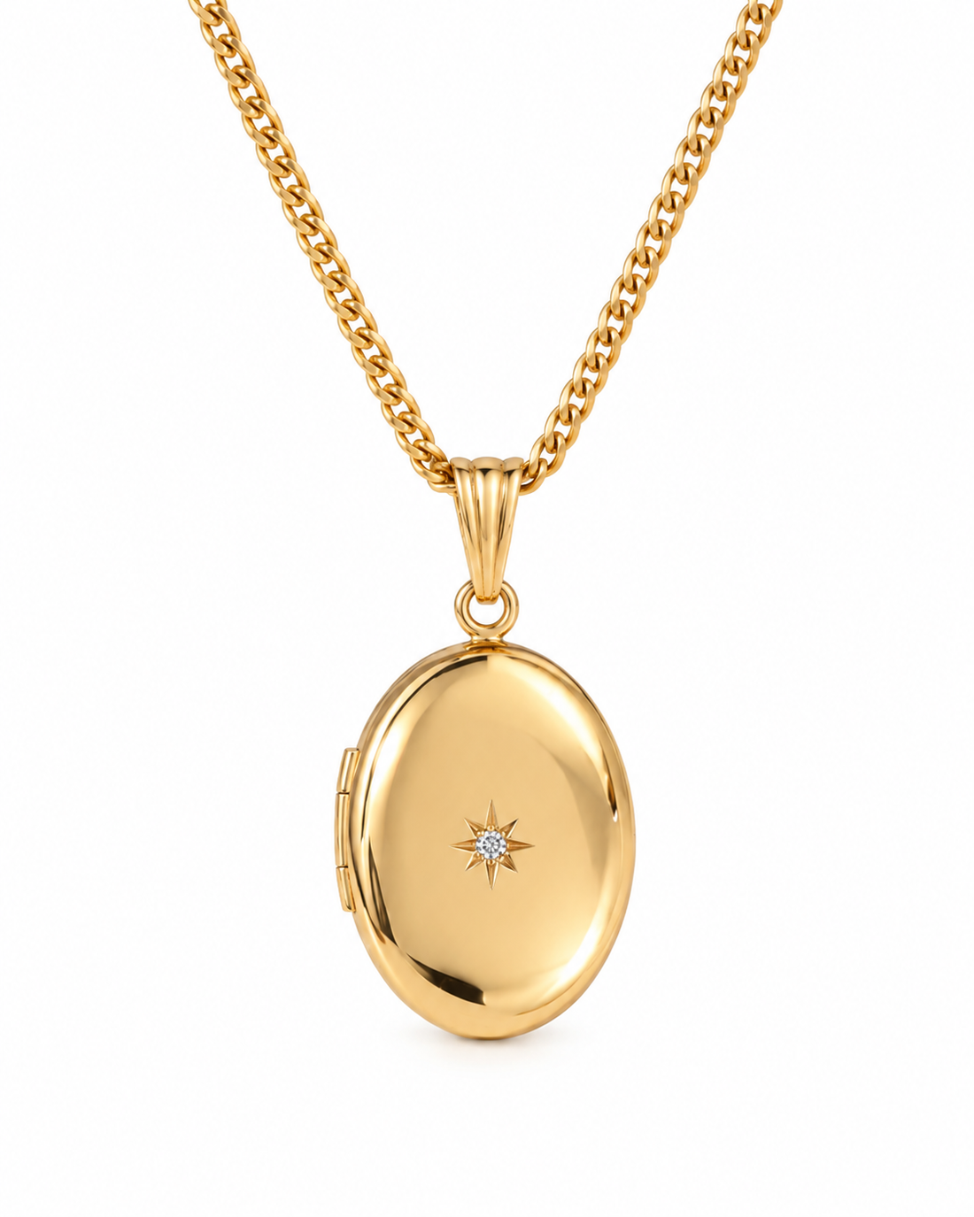 Large Diamond Gold Filled Locket