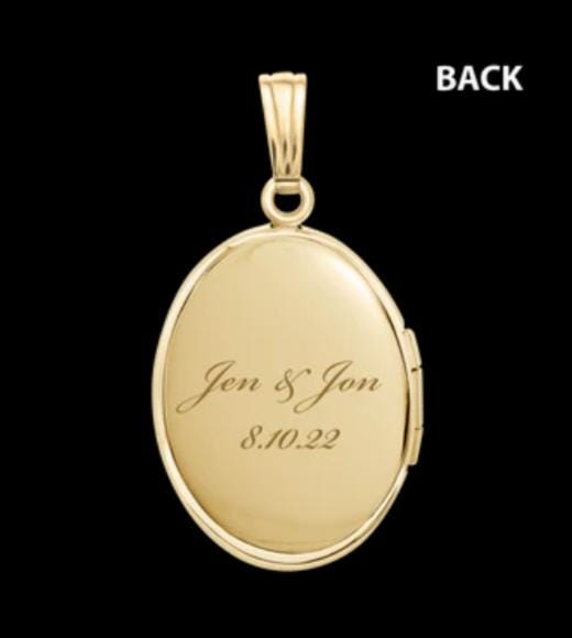 14kt Gold Oval Locket with Diamond Charm