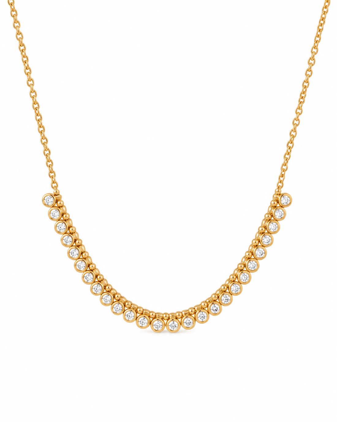 Sparkle Dangle CZ Ball Chain Necklace