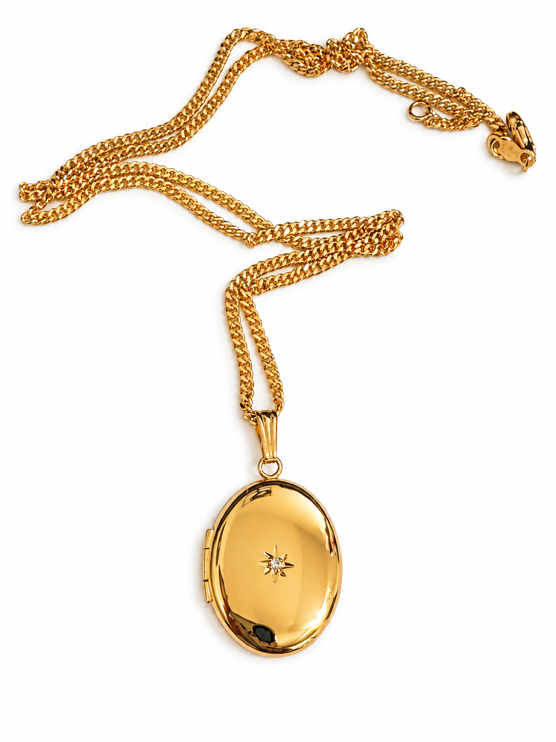 Large Diamond Gold Filled Locket