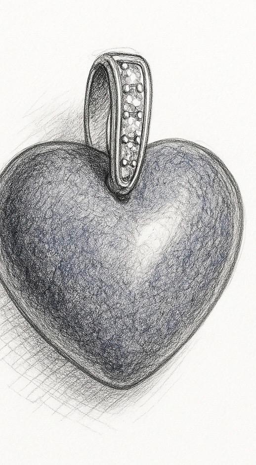 Puffy Agate Heart Charm – 14K Gold Plated Pendant with CZ
