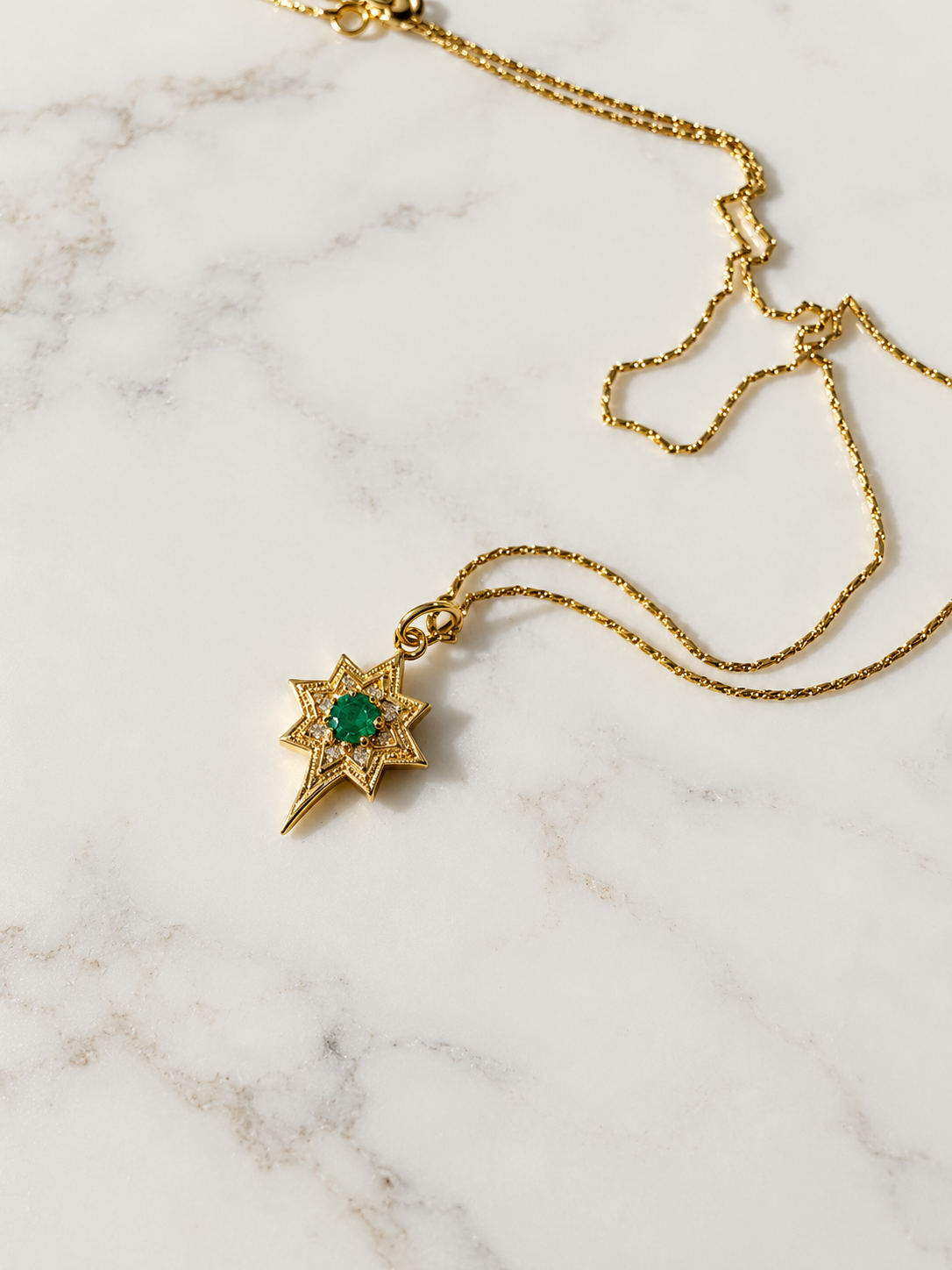 Guiding Light Star Pendant in Emerald