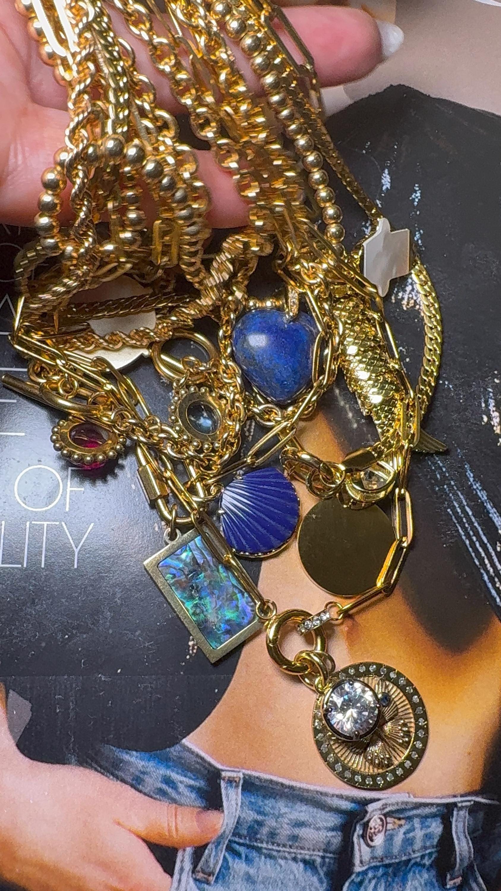 Puffy Heart Lapis Lazuli  Charm in 14K Gold Plated bail. – Puffy heart  Pendant, Blue Gemstone  Jewelry