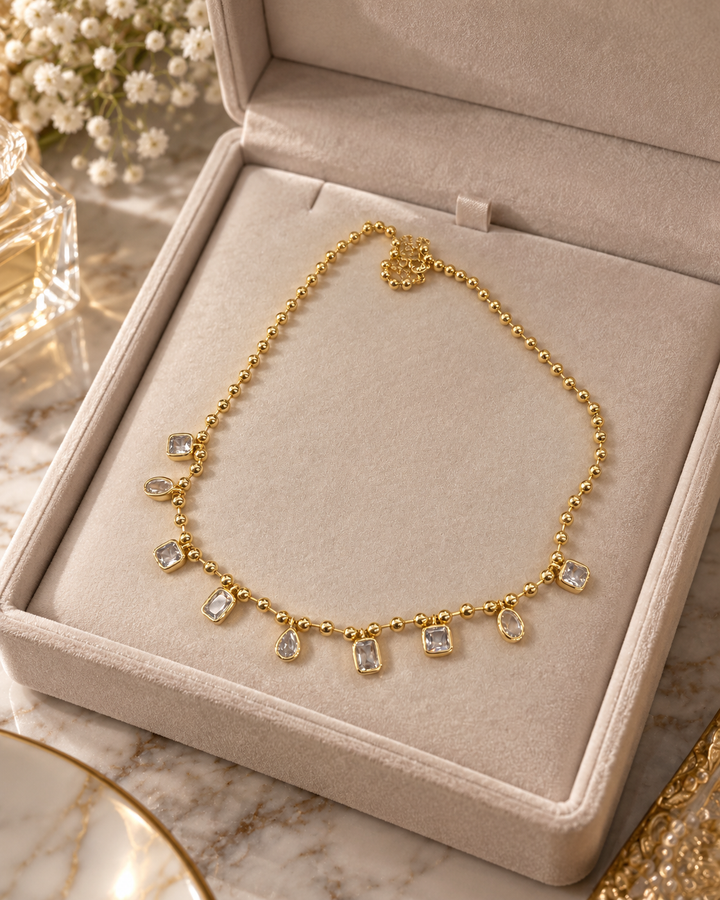 Bezel Drop Necklace