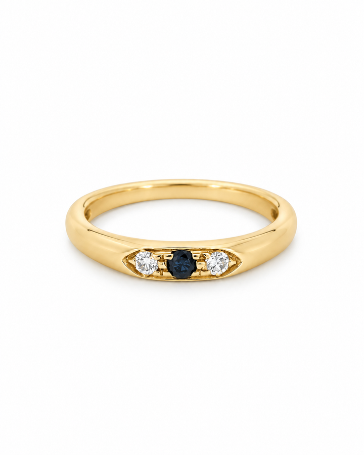 Black and White Diamond gold Pinky Ring