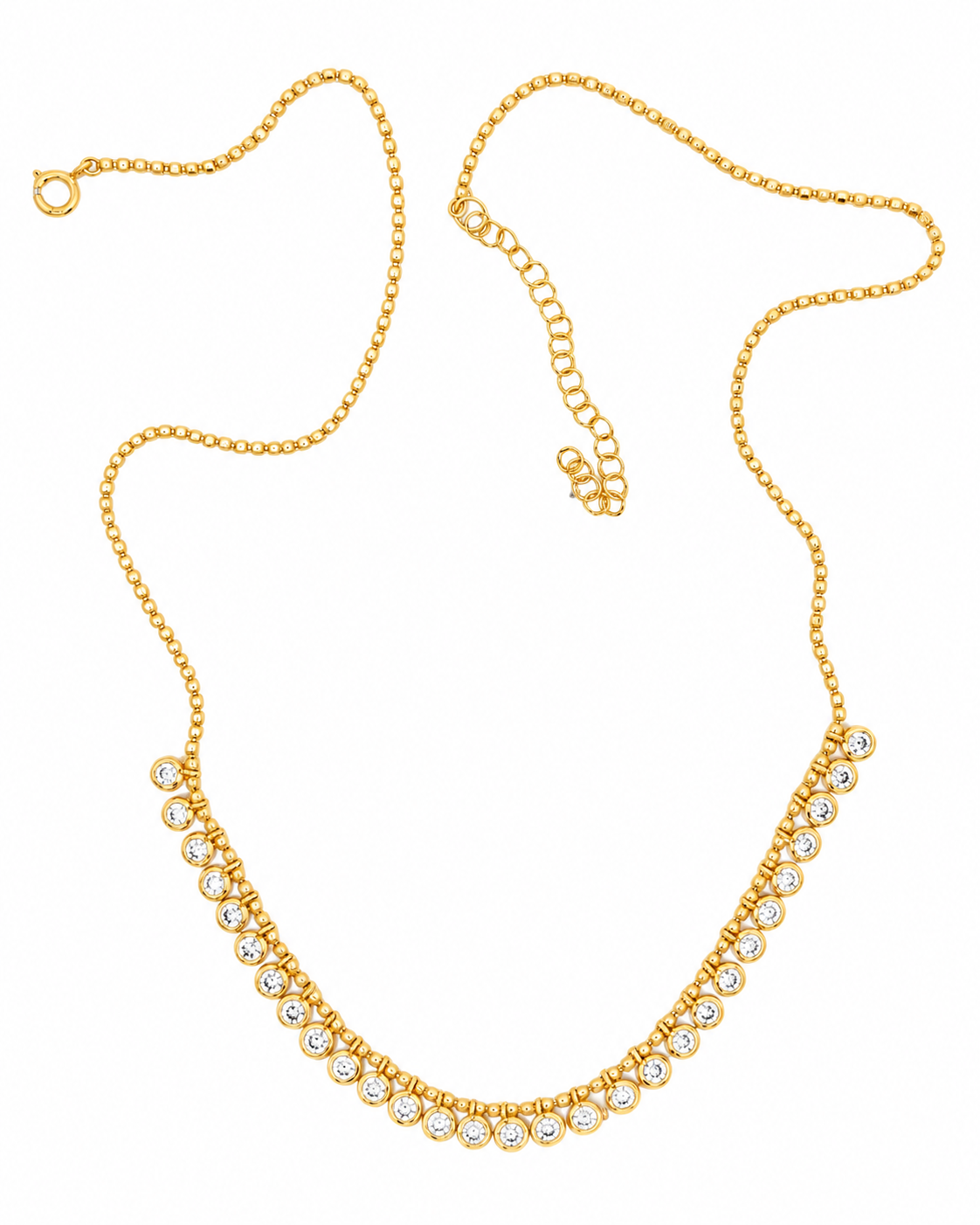 Sparkle Dangle CZ Ball Chain Necklace