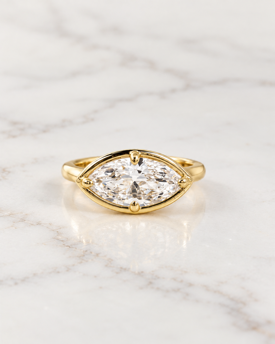Marquis Compass Prong pinky ring ￼