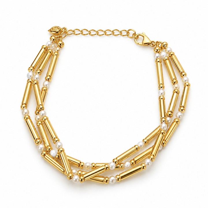 Linear Pearl Bar Bracelet