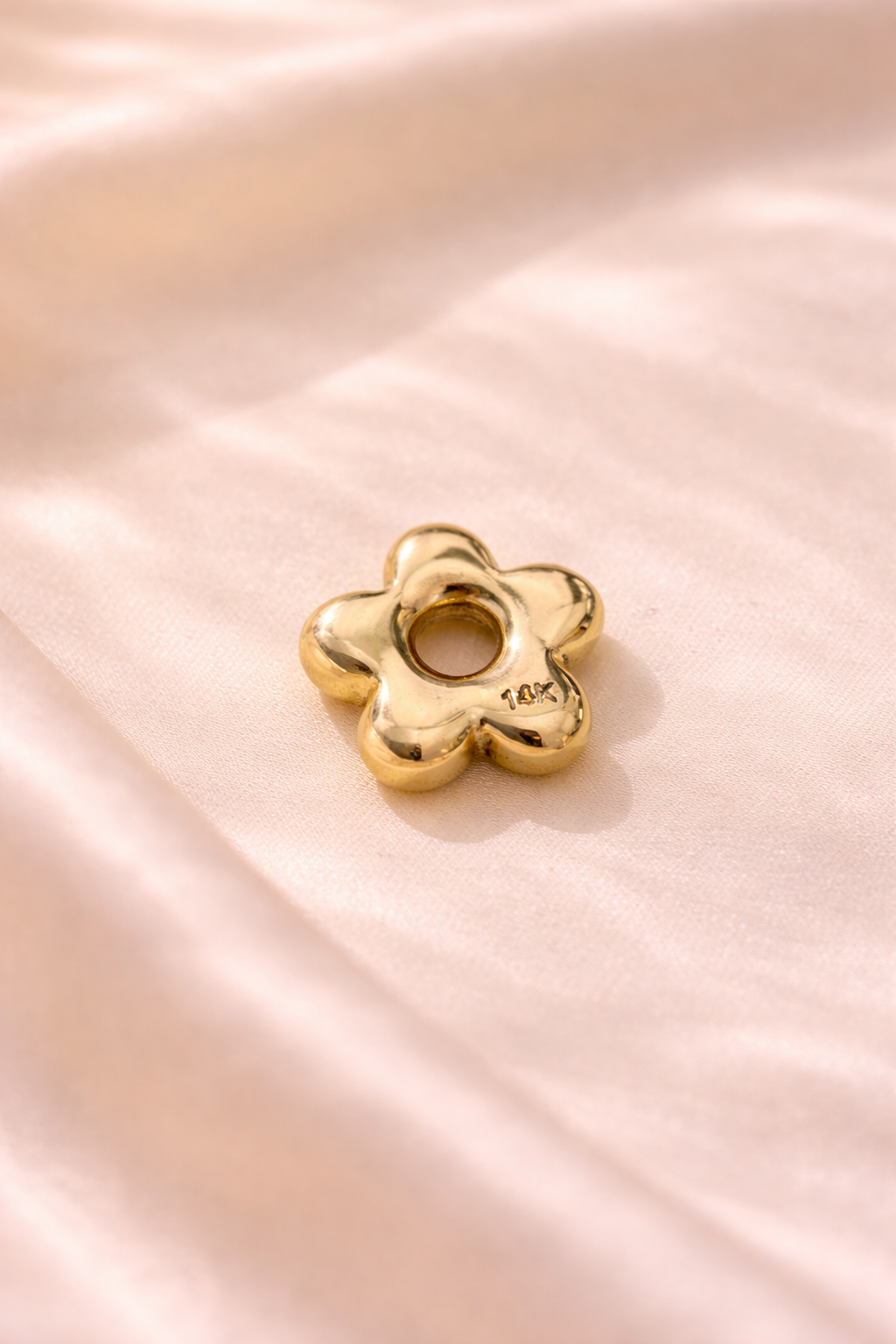 Gold Puffy Flower Charm