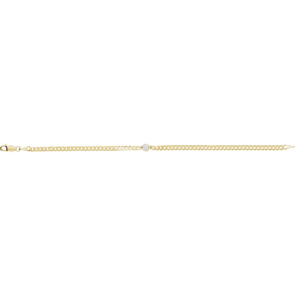14K Yellow Natural Diamond Cuban Link Bracelet