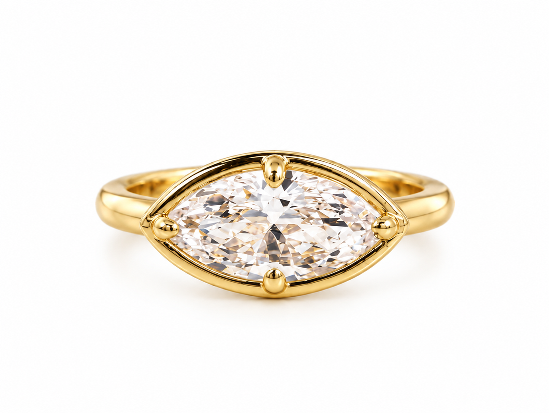 Marquis Compass Prong pinky ring ￼