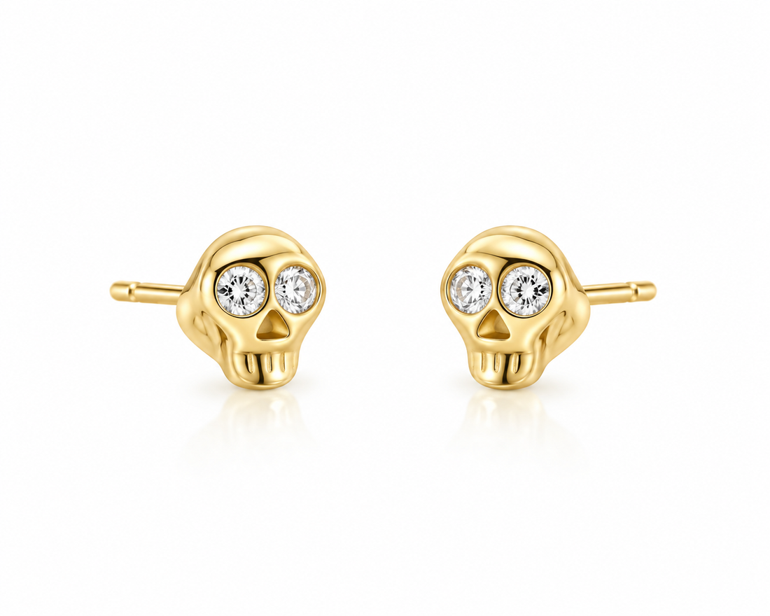 Mini Skull Gold Earrings