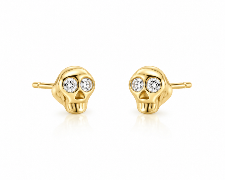 Mini Skull Gold Earrings