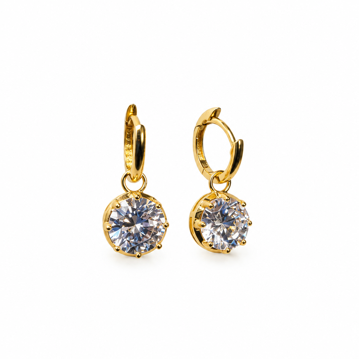 Drop CZ Hoop Earrings