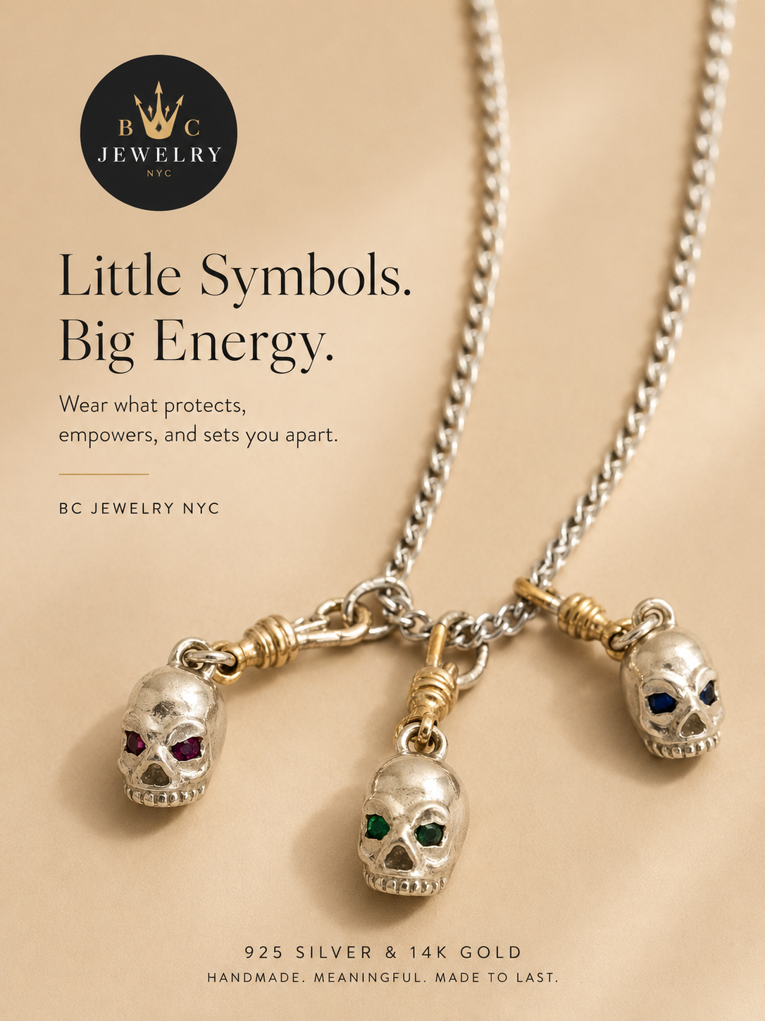 Silver Skull Charms