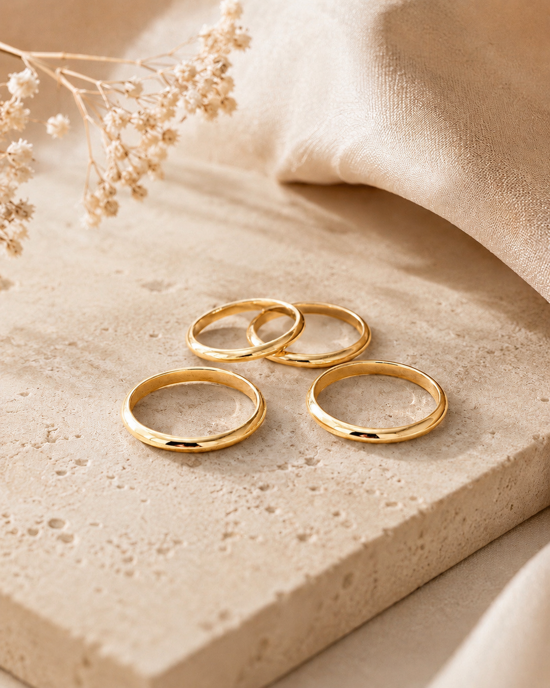 Knife Edge 14KT Gold Stacking Band