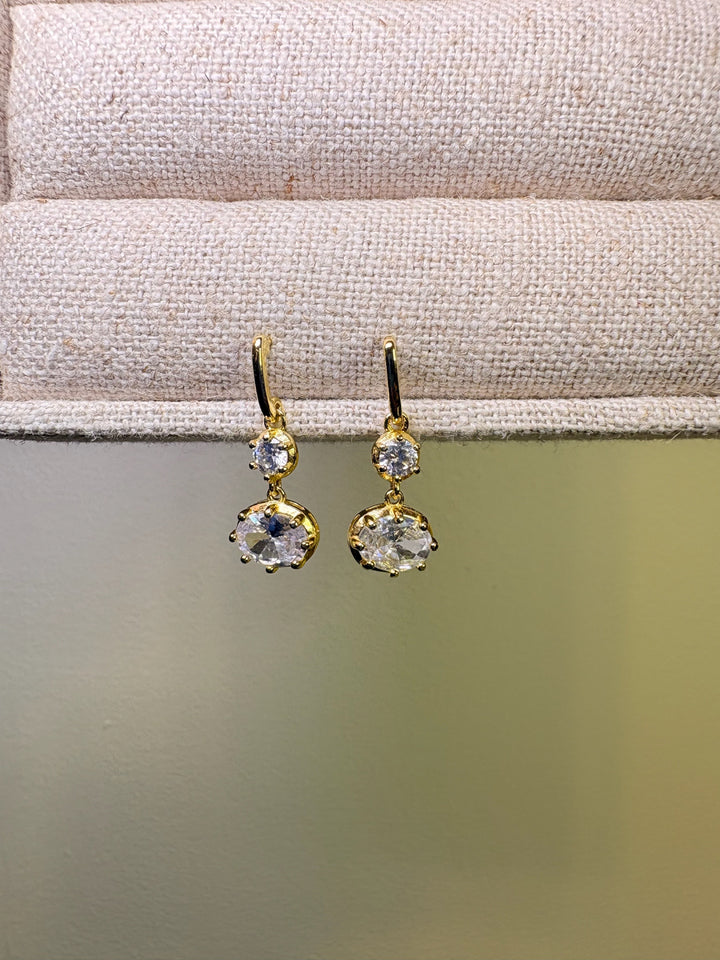 Double Drop CZ Earrings