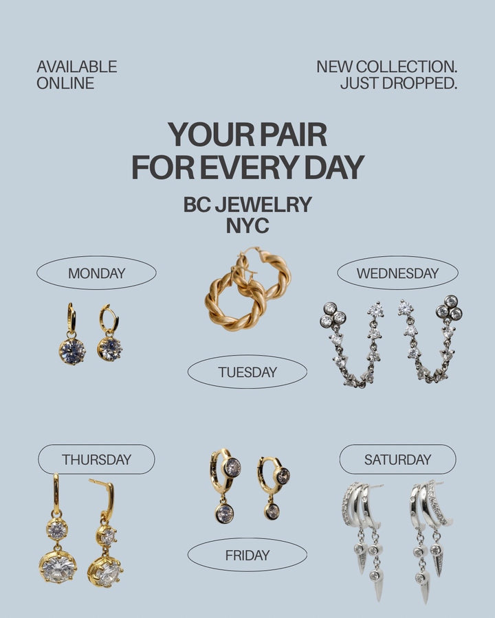 Drop CZ Hoop Earrings