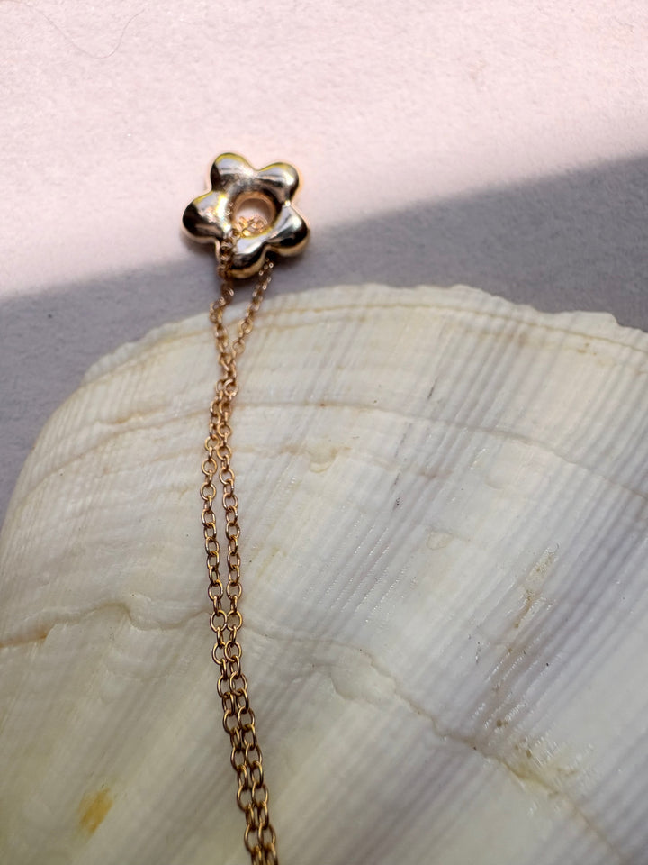 Gold Puffy Flower Charm