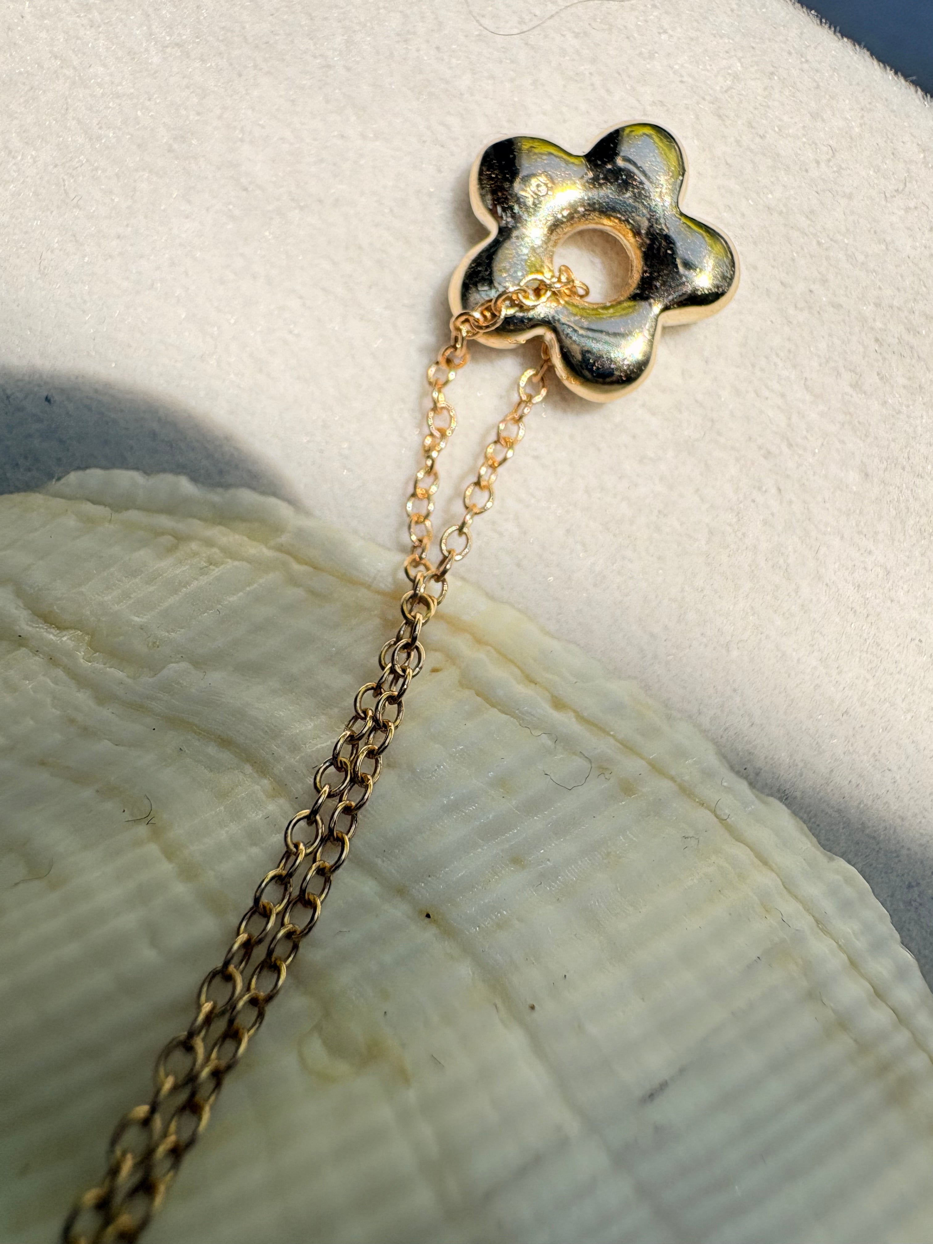 Gold Puffy Flower Charm