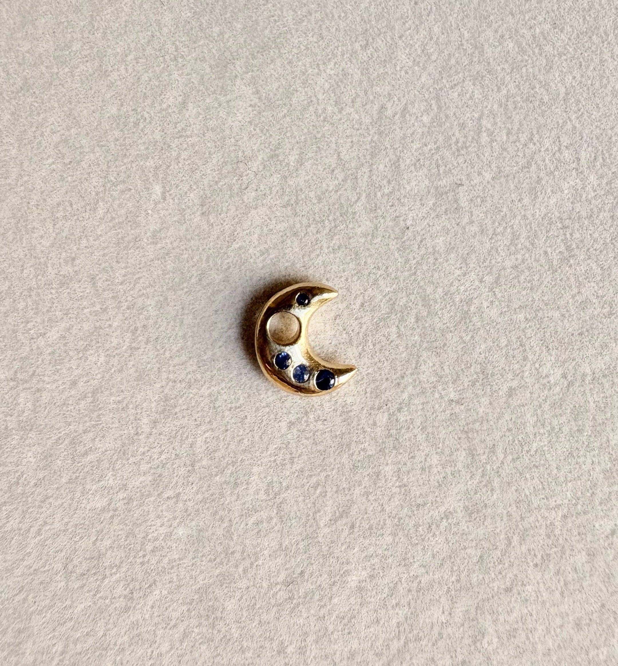 Gold Puffy Moon Charm