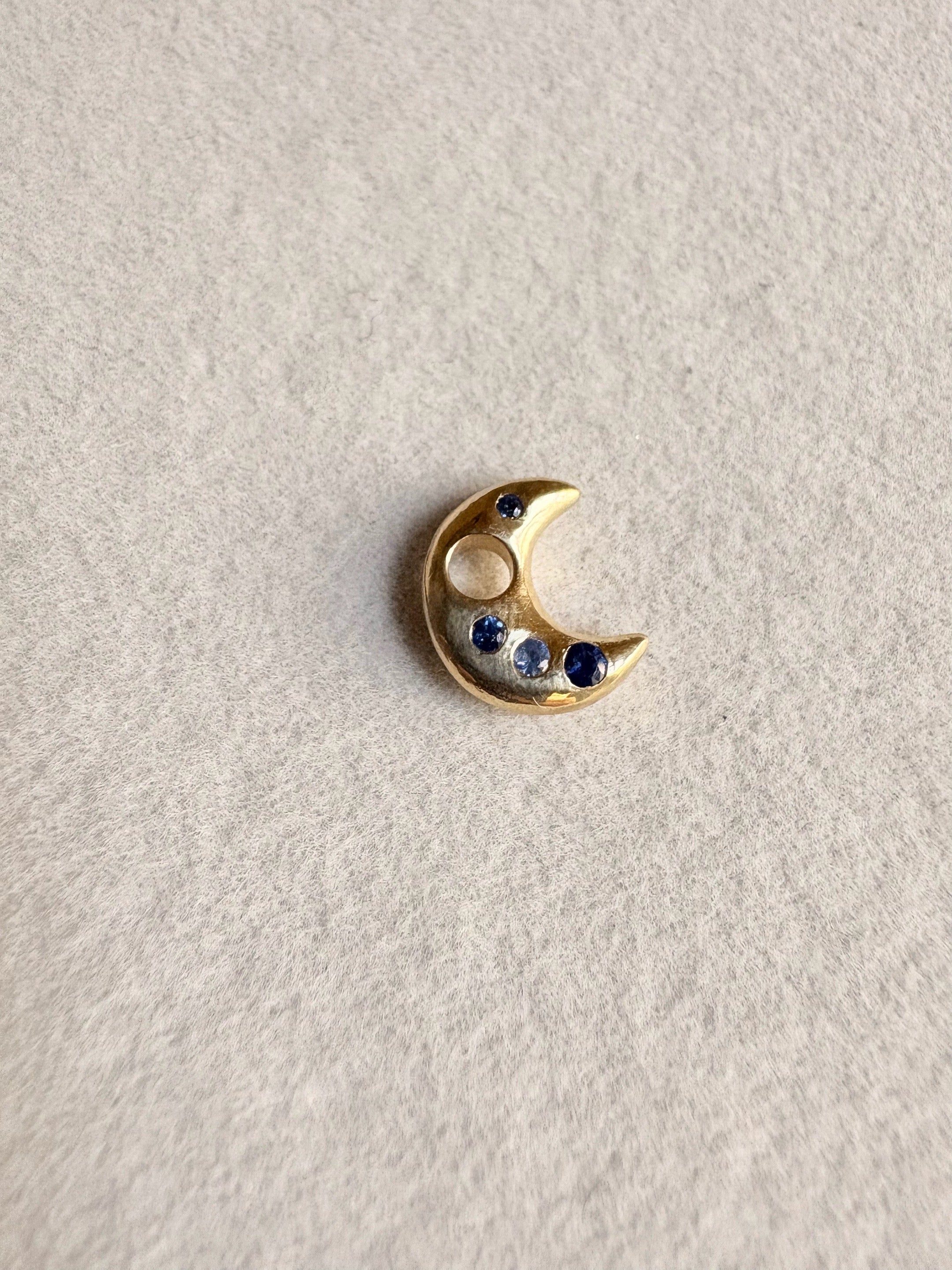 Gold Puffy Moon Charm
