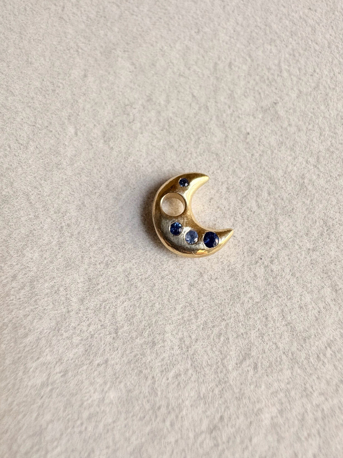 Gold Puffy Moon Charm